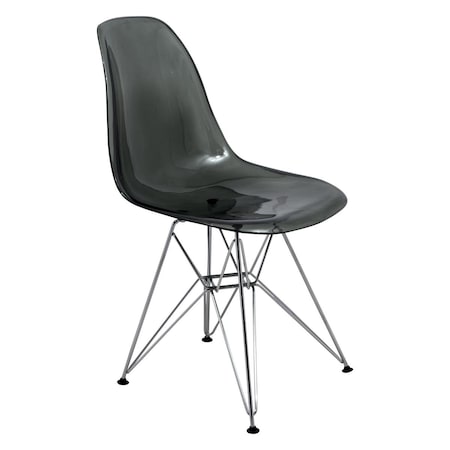 Kd 32 x 18.40 x 17 in. Cresco Molded Eiffel Side Chair Transparent Black KD3029550